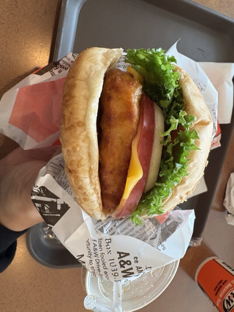 A＆Wのハンバーガー